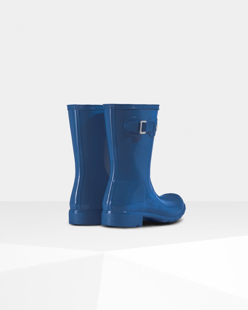 Womens Short Rain Boots - Hunter Original Tour Foldable Gloss (41GIZUXLP) - Blue